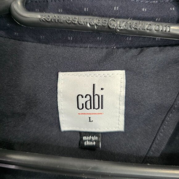 Womens Cabi Navy Blue Button Up Blazer Jacket 3/4 Sleeves Rayon Blend Size L - Picture 2 of 7